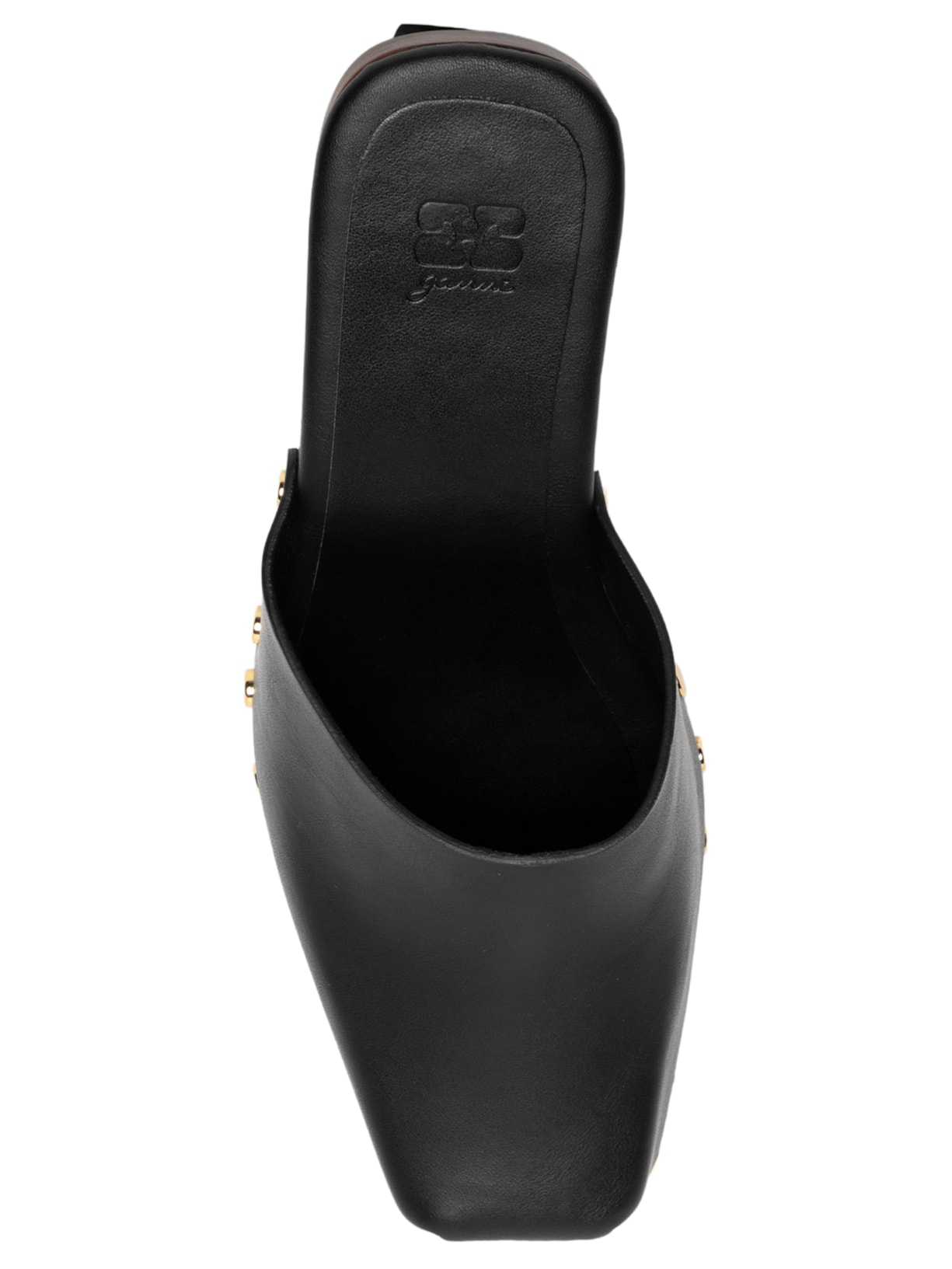 Sapato Feminino June Sabot Mule Veg Smooth Preto Ganni