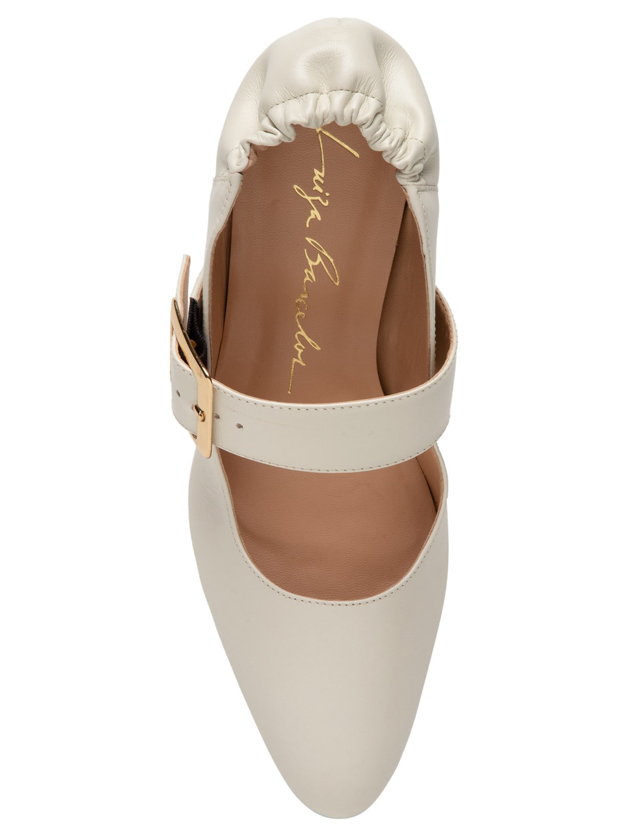 Sapato Feminino Mary Jane Em Couro Com Maxi Fivela Branco Luiza Barcelos
