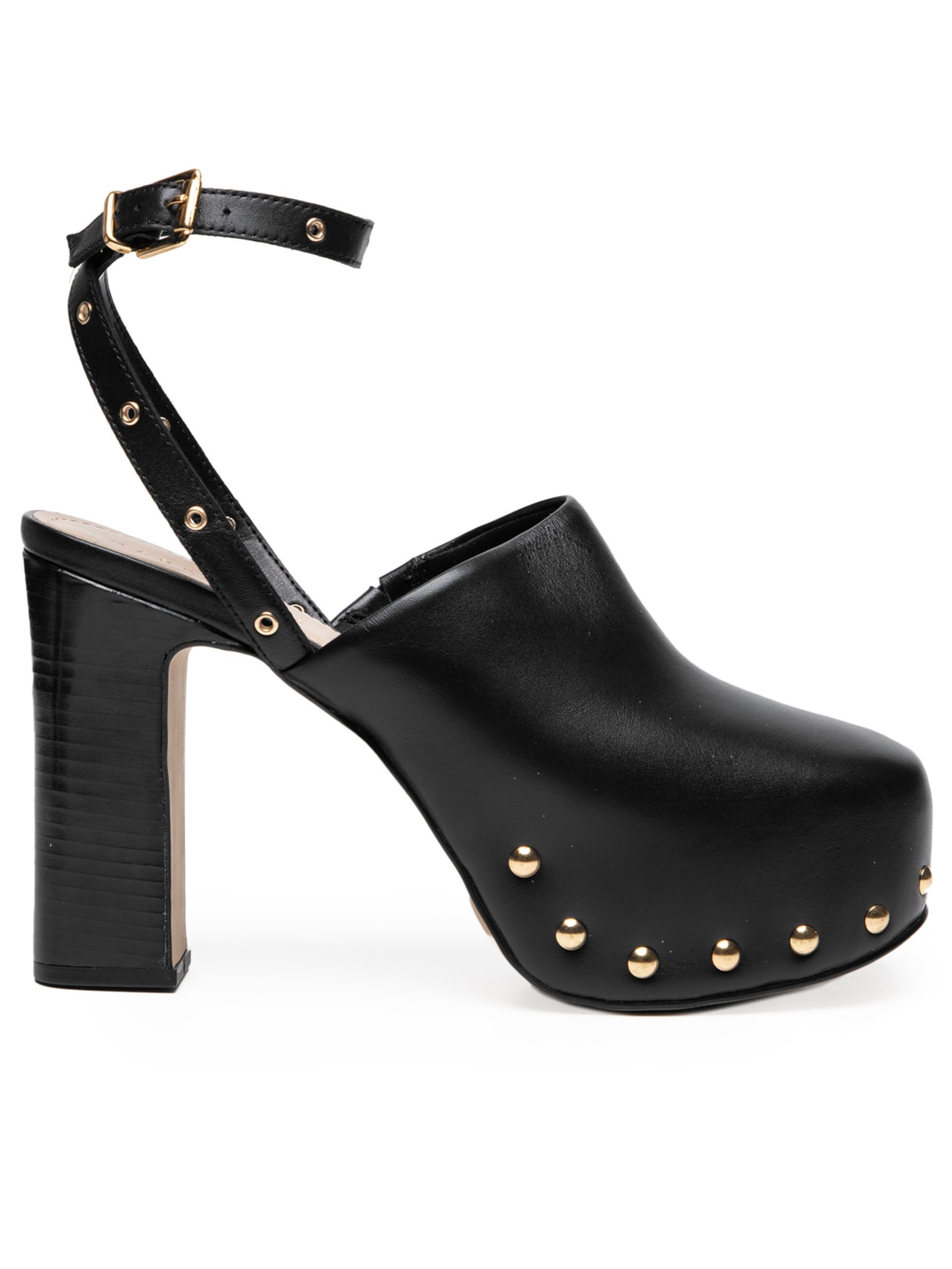 Market 33 Sapato Feminino Meia Pata Em Couro Com Salto Grosso