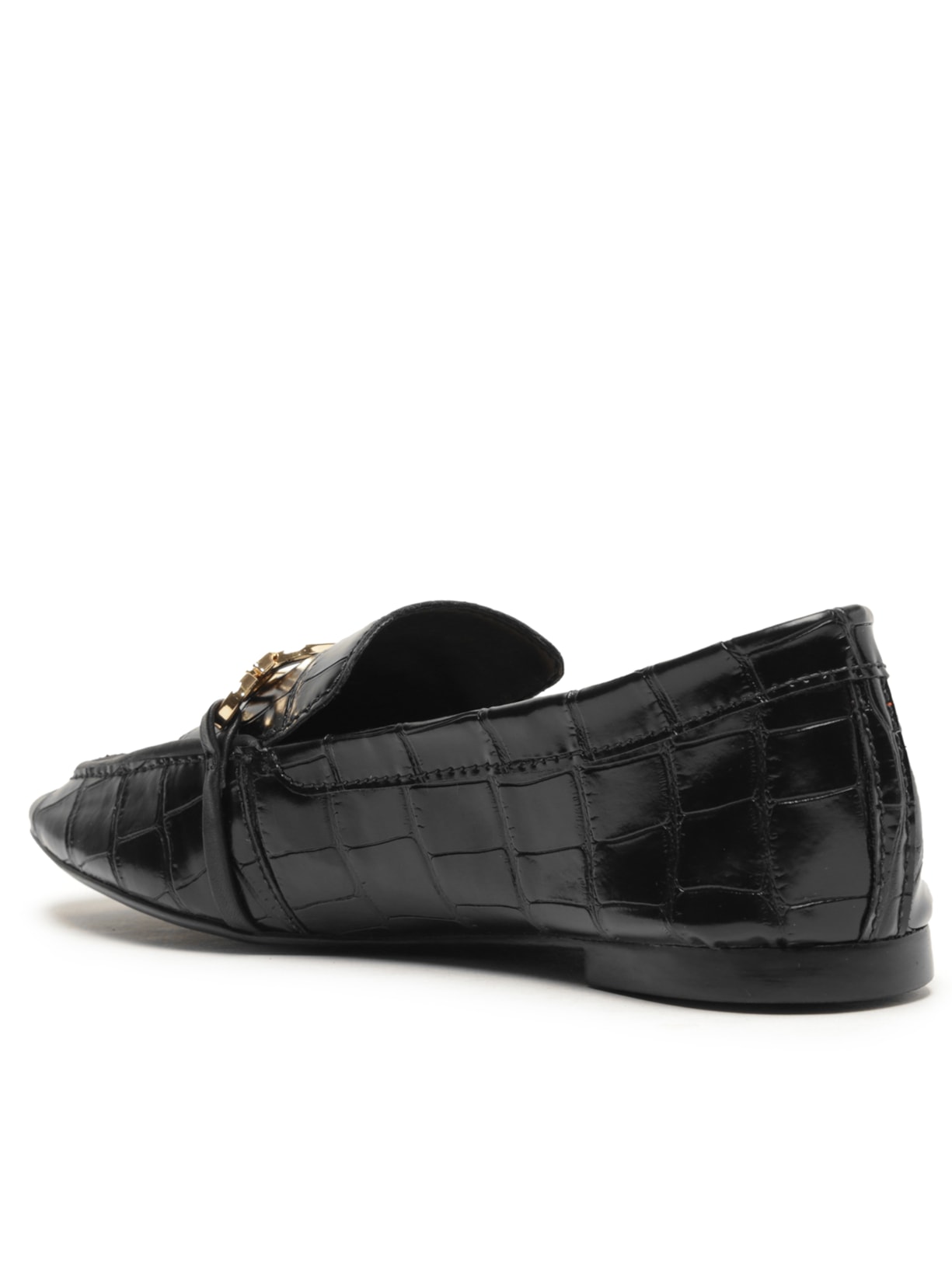 Sapato Feminino Mocassim Croco Enfeito Preto Schutz