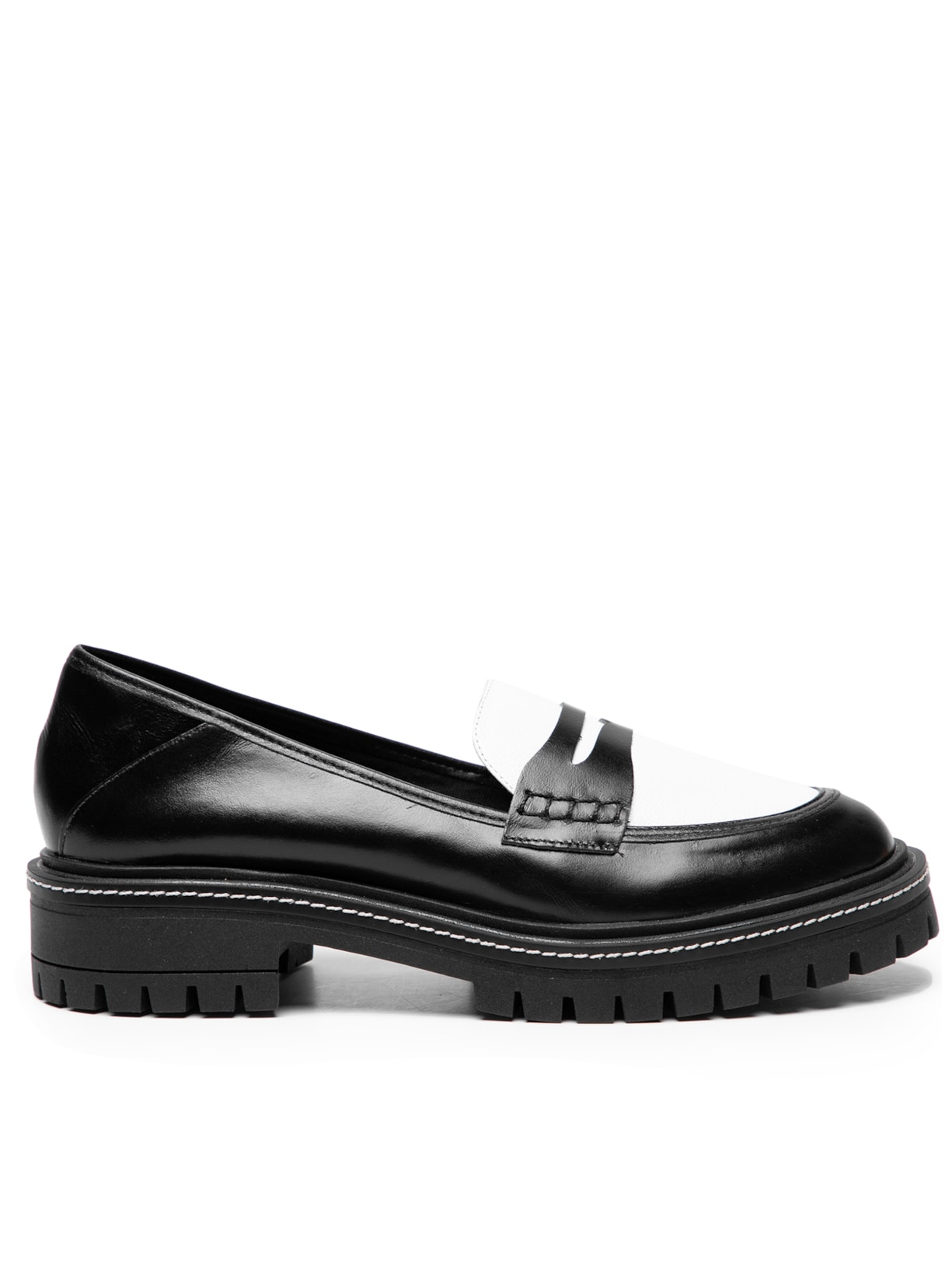 Sapato Feminino Mocassim Em Couro - Preto