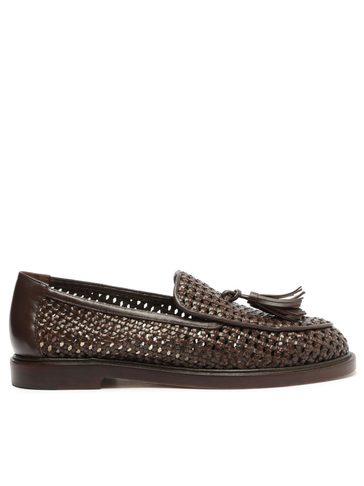 Sapato Feminino Mocassim Tela Tressê - Couro