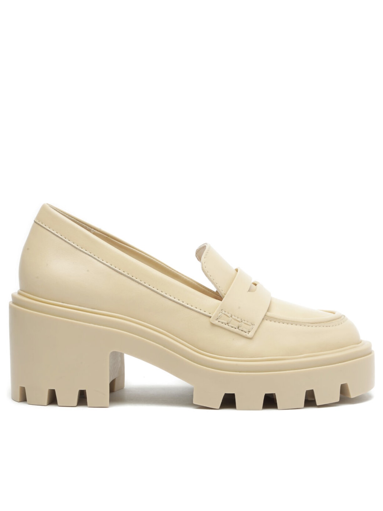 Sapato Feminino Mocassim Viola Tractor Couro - Bege