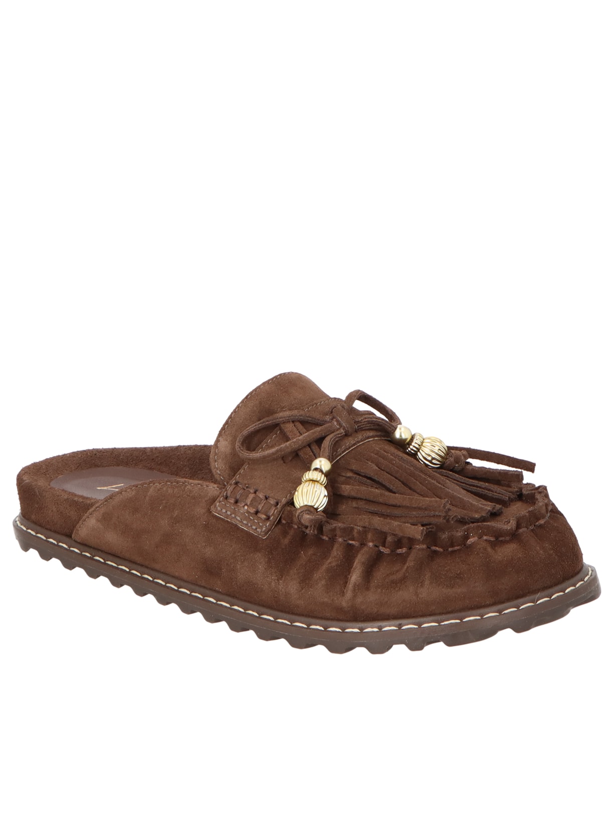 Sapato Feminino Mule Camurça Marrom Luiza Barcelos