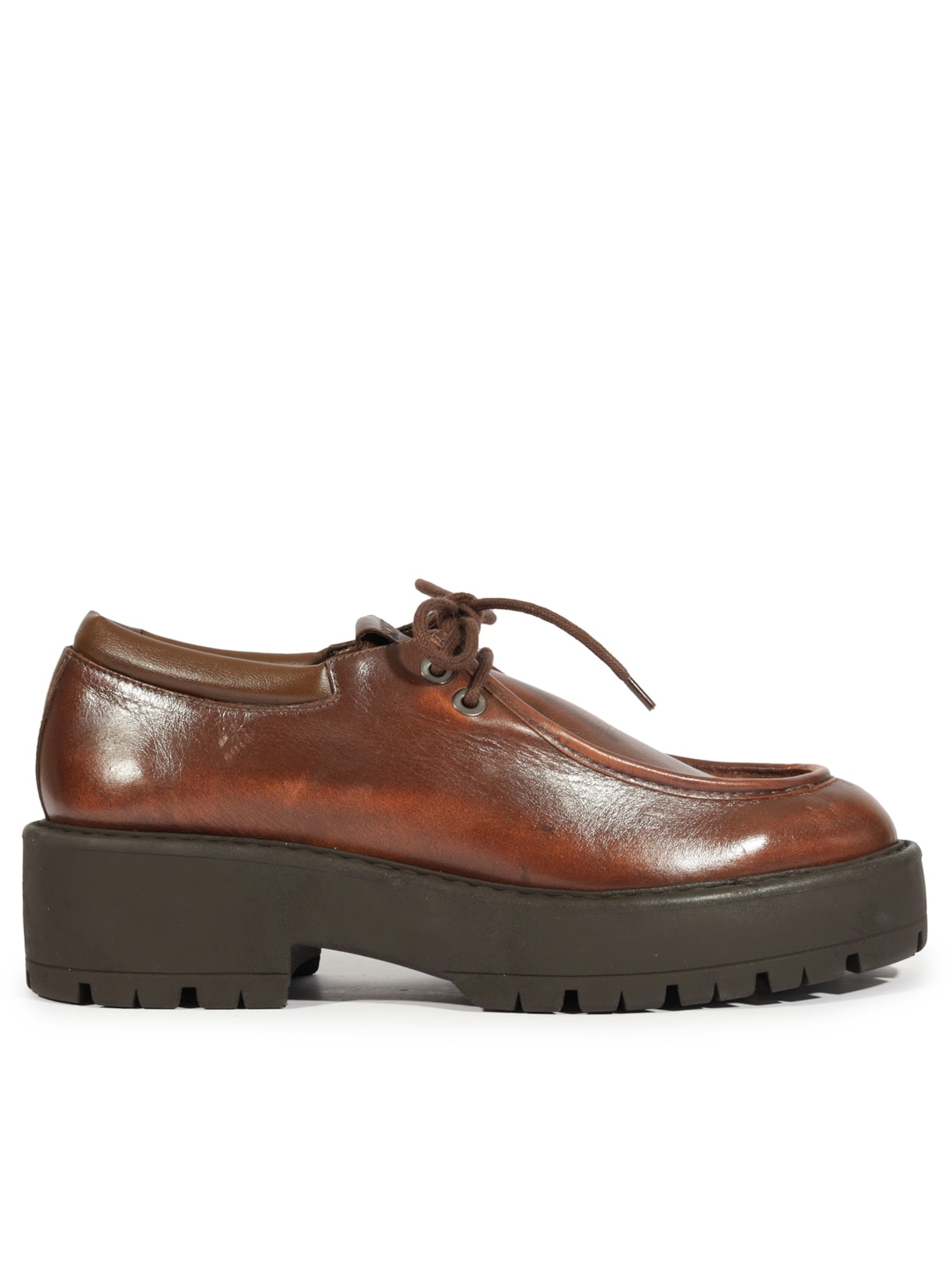 Sapato Feminino Oxford Couro - Marrom