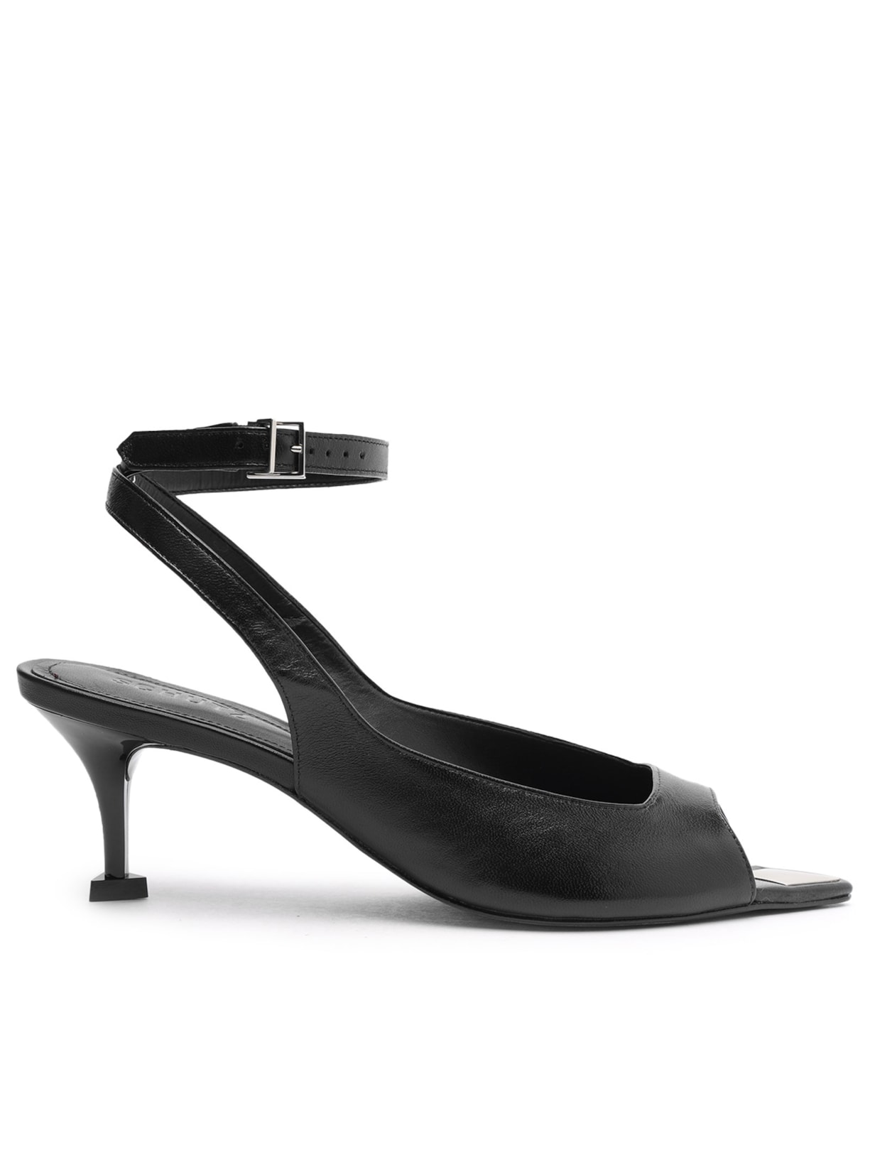 Sapato Feminino Peep Toe Salto Baixo - Preto