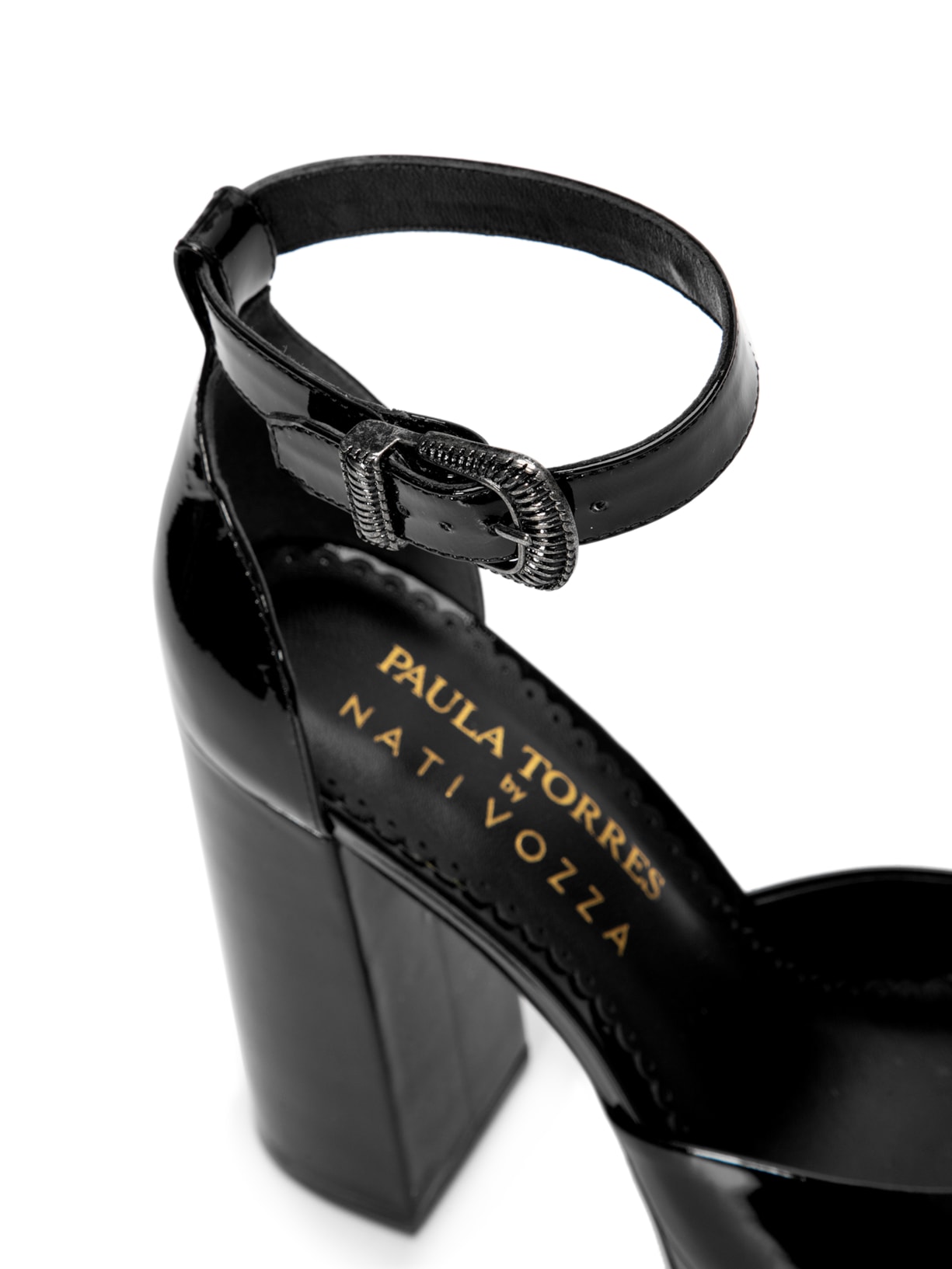 Sapato Feminino Scarpin Ayla + Nati Vozza Preto Paula Torres + Nati Vozza