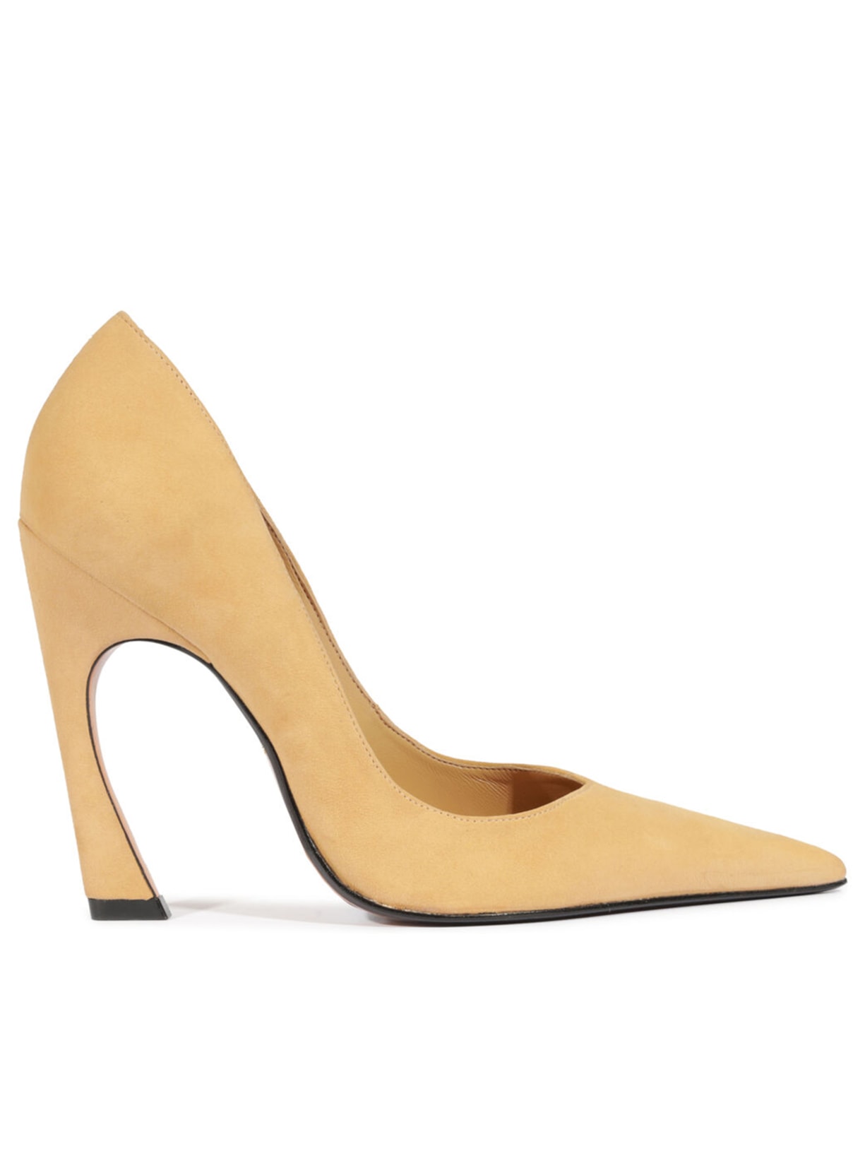Sapato Feminino Scarpin Camurça Cabra Amarelo Schutz