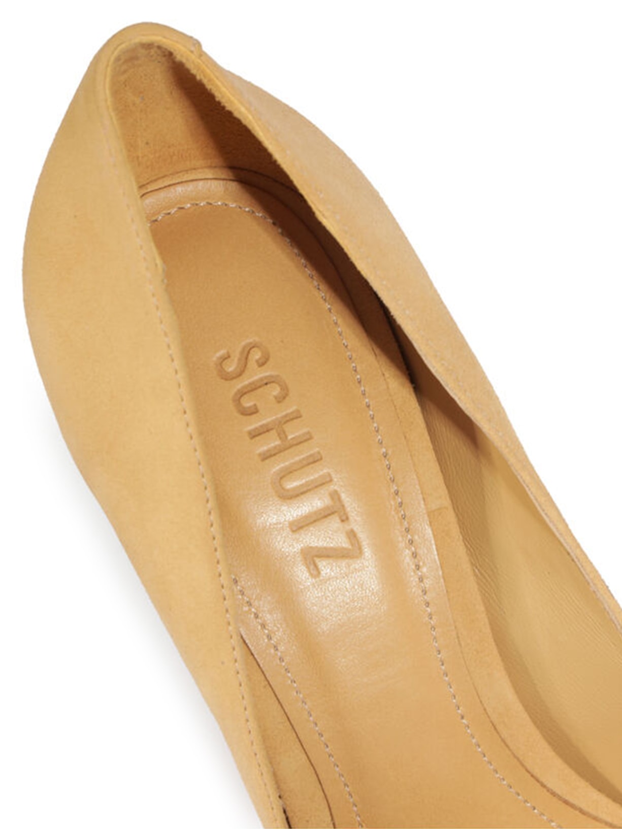 Sapato Feminino Scarpin Camurça Cabra Amarelo Schutz