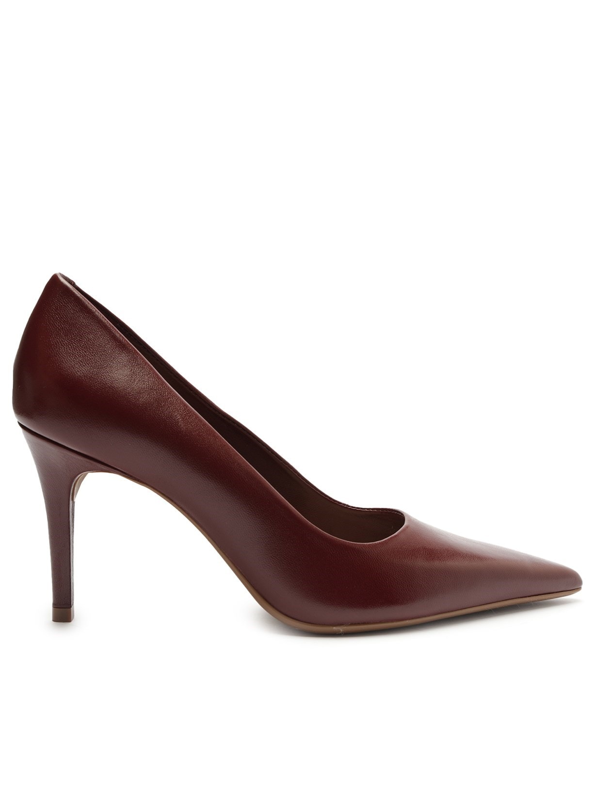 Sapato Feminino Scarpin Couro Salto Médio Fino - Vermelho