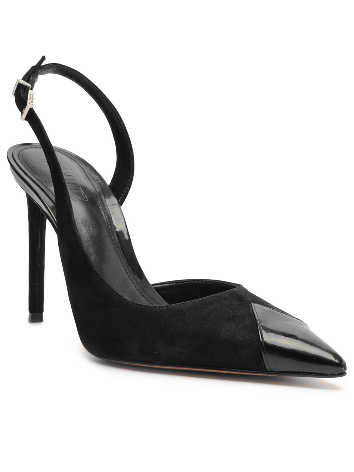 Sapato Feminino Scarpin Elfie Camurça Preto Schutz