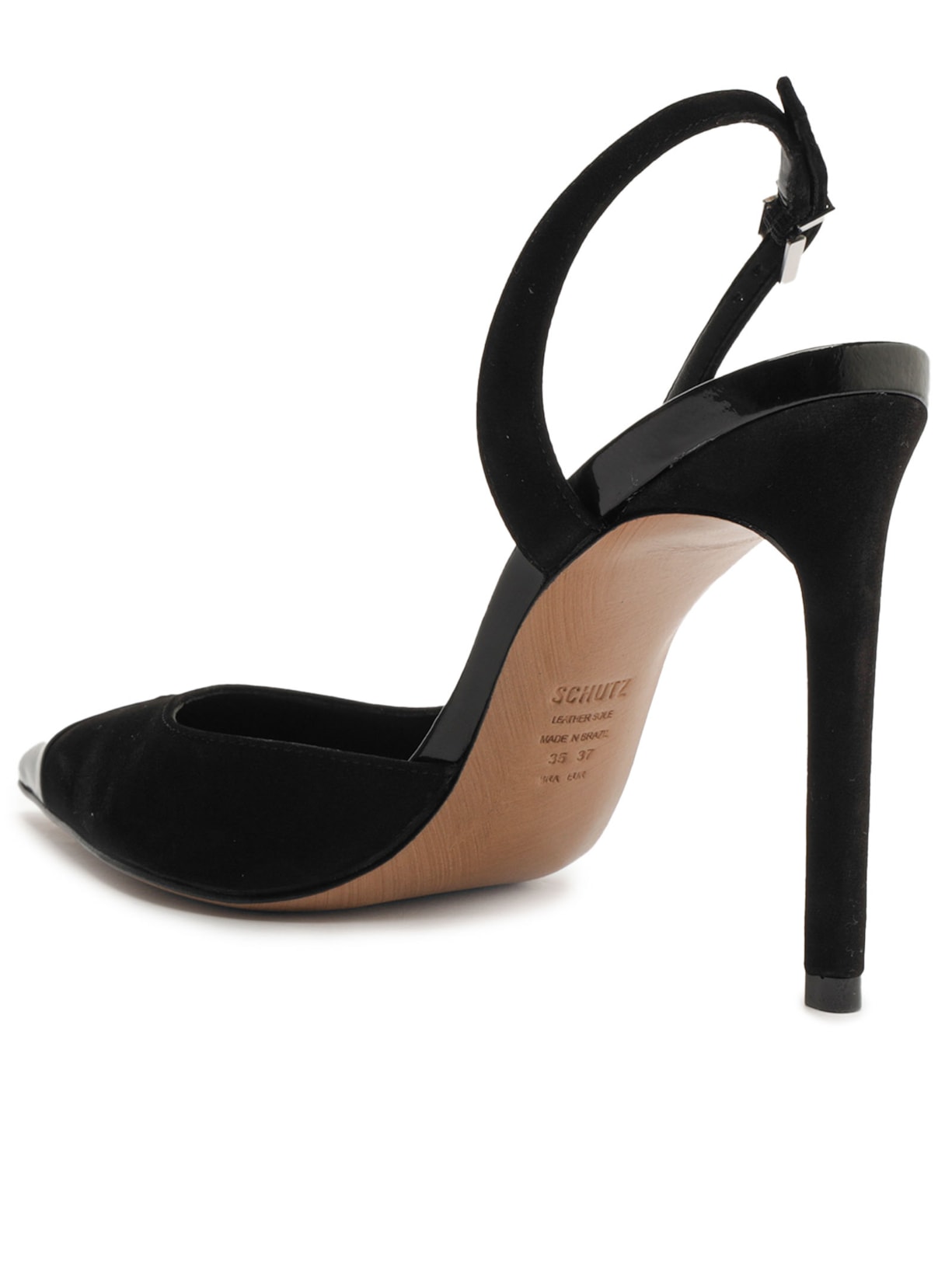 Sapato Feminino Scarpin Elfie Camurça Preto Schutz