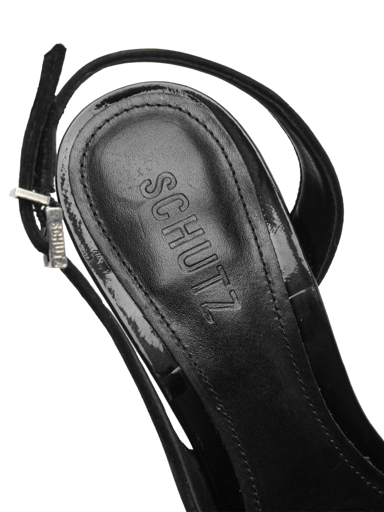 Sapato Feminino Scarpin Elfie Camurça Preto Schutz