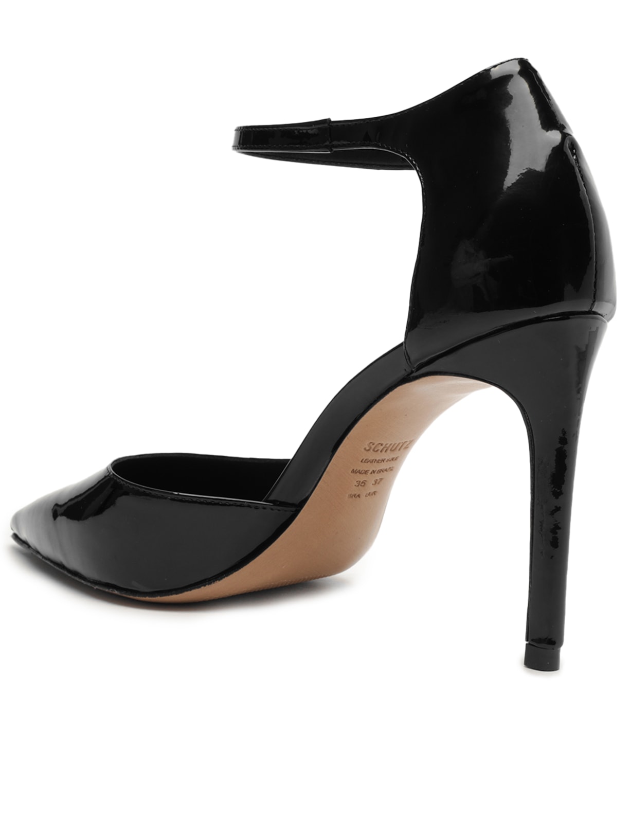 Sapato Feminino Scarpin Salto Alto Verniz Preto Schutz