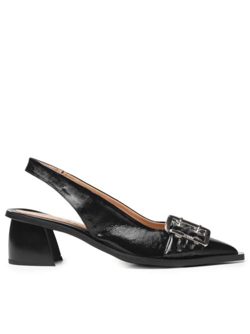 Sapato Feminino Slingback Buckle Pump - Preto