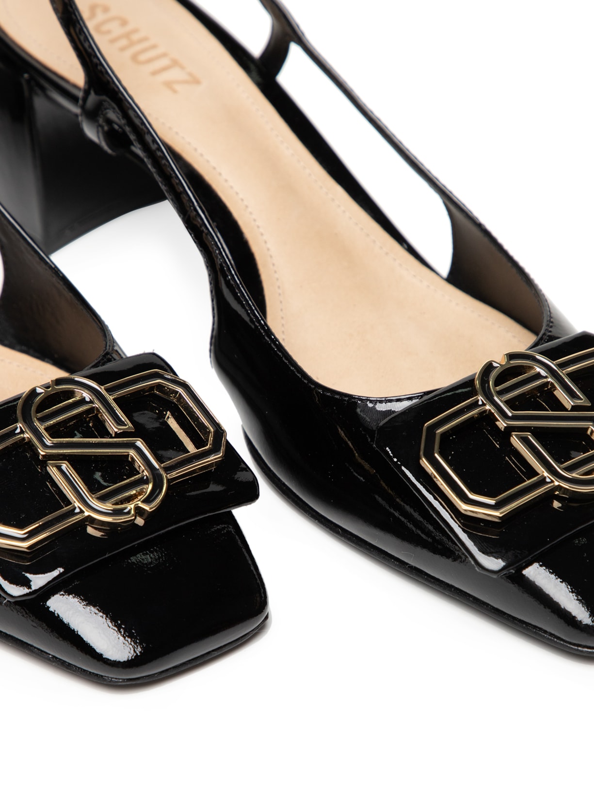 Sapato Feminino Slingback Verniz Preto  Schutz