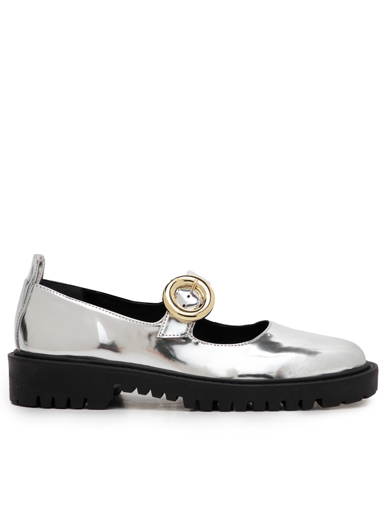 Sapato Feminino Tratorado Specchio - Prata