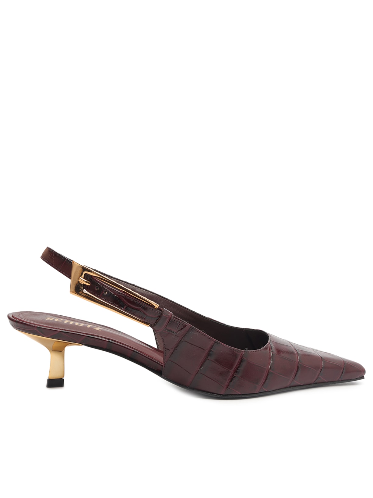 Sapato Feminino Wide Croco - Marrom