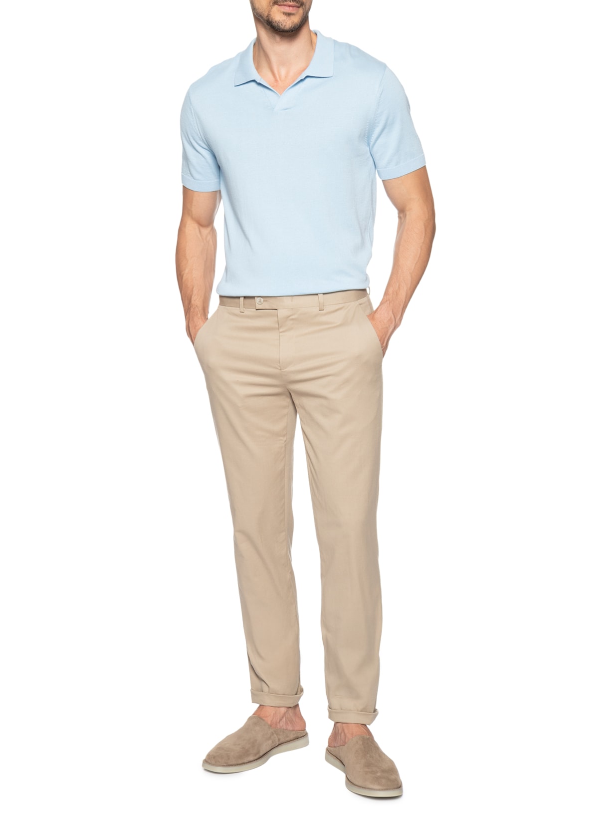 Sapato Masculino Babuche Camurça Crepe Bege Ricardo Almeida