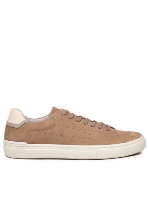 Sapato Masculino Casual Em Couro Legítimo - Bege