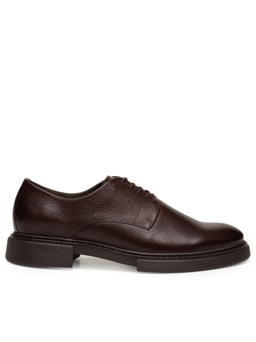 Sapato Masculino Derby Block Em Couro Floater - Marrom