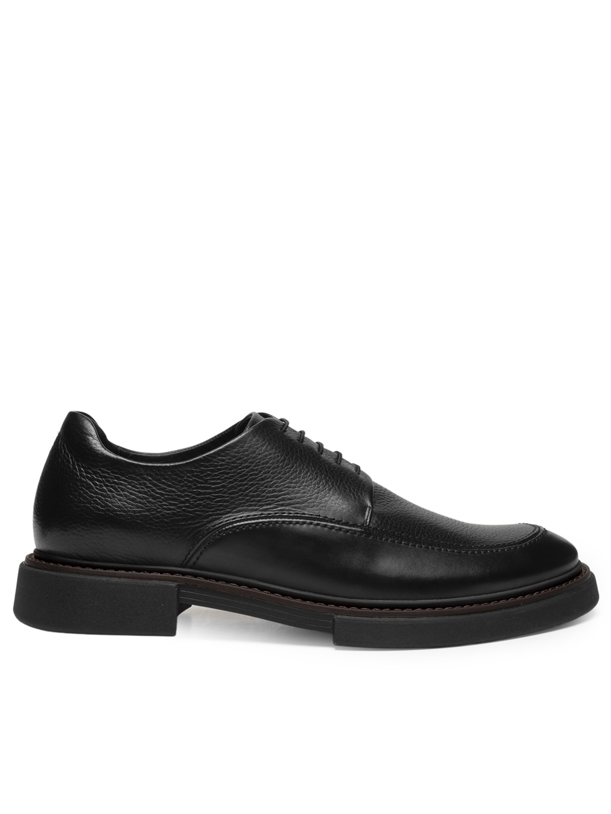 Sapato Masculino Derby Duo Block Em Couro - Preto