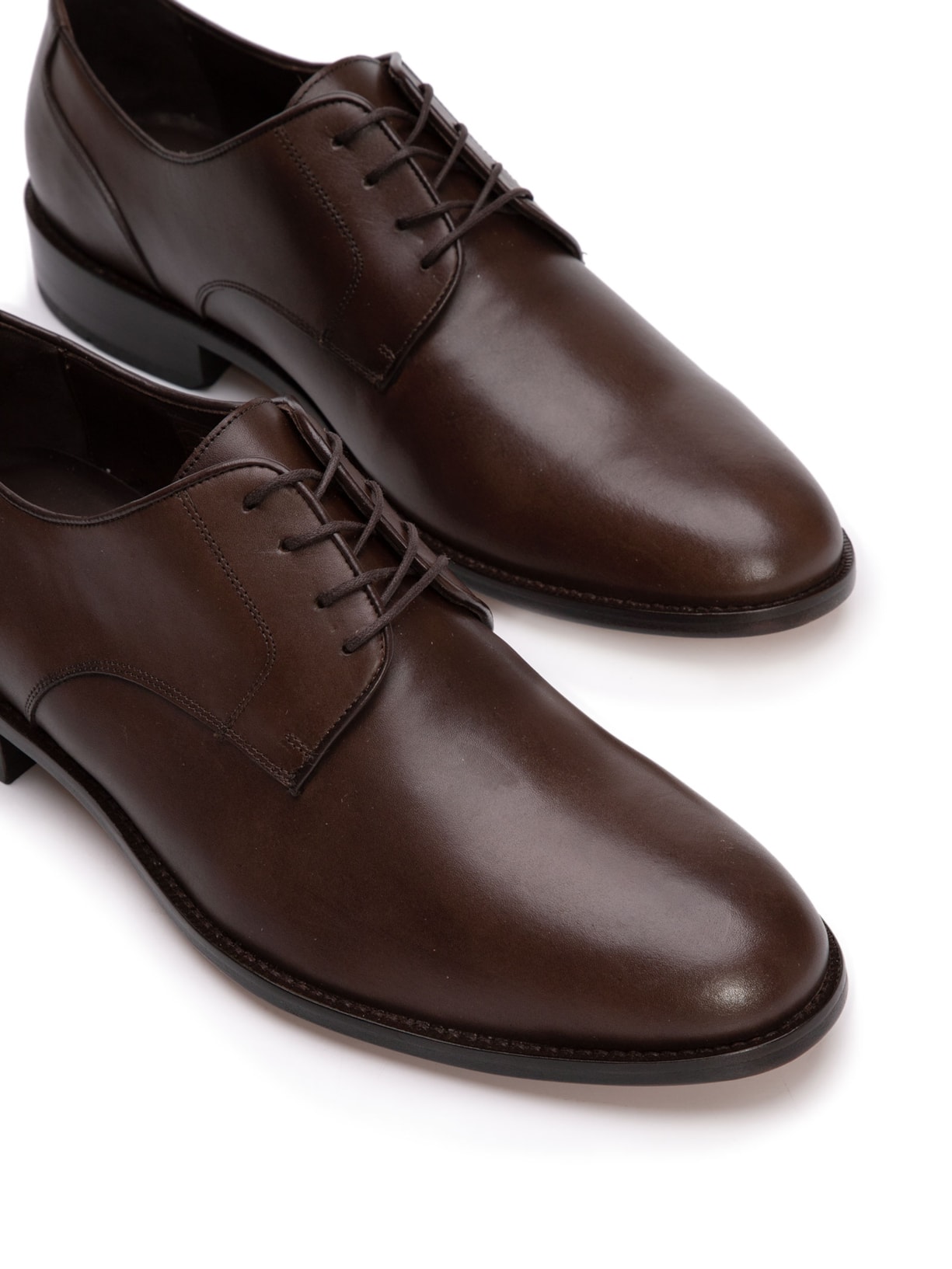 Sapato Masculino Derby Liso Marrom Trecolli