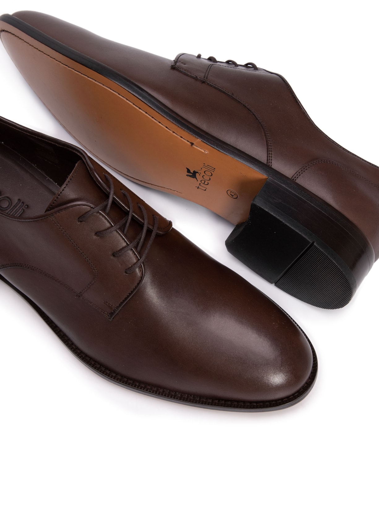Sapato Masculino Derby Liso Marrom Trecolli