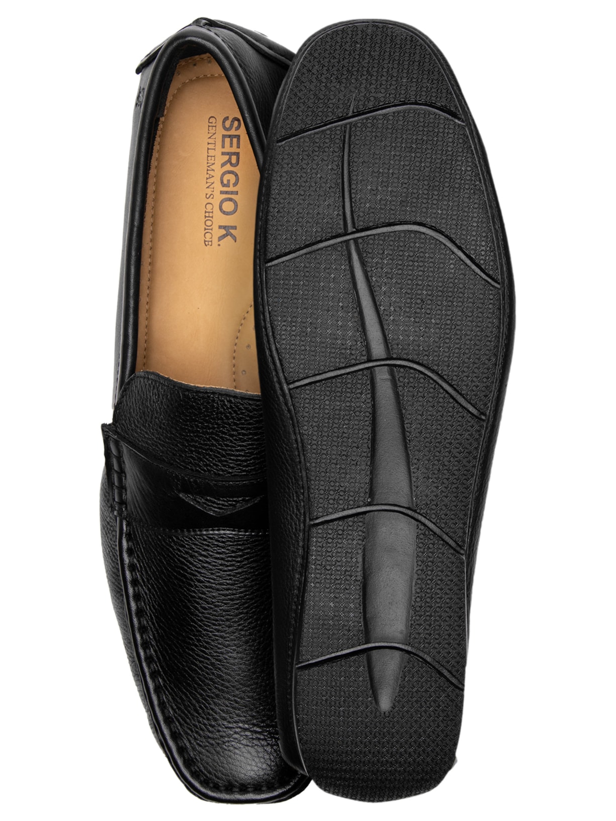 Sapato Masculino Drive Couro Gravata Preto Sergio K