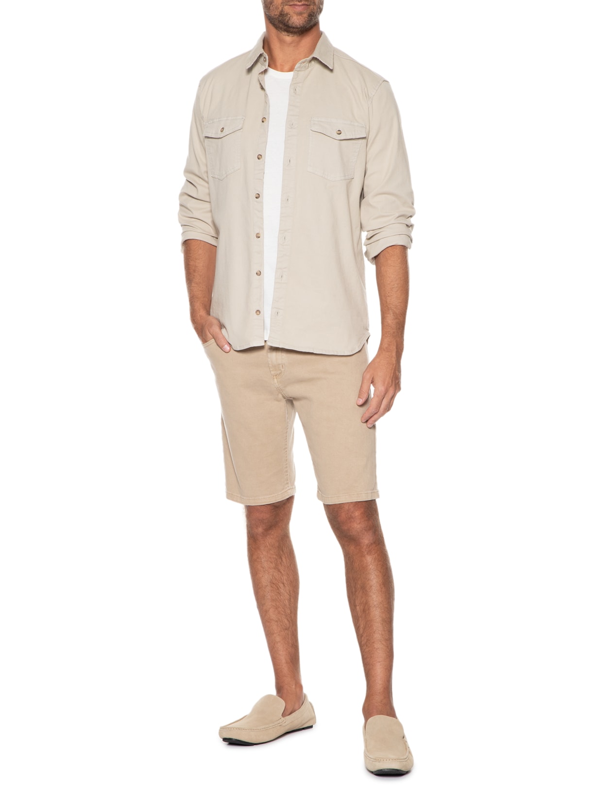 Sapato Masculino Drive Liso Bege Sergio K