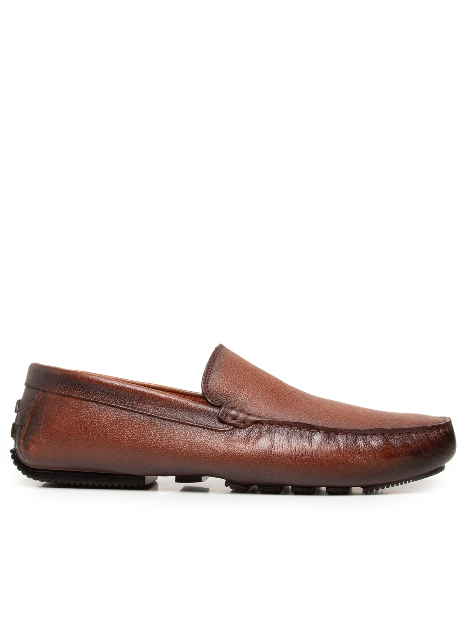 Sapato Masculino Driver Mocassim Couro Legítimo - Bege - '2 Essential