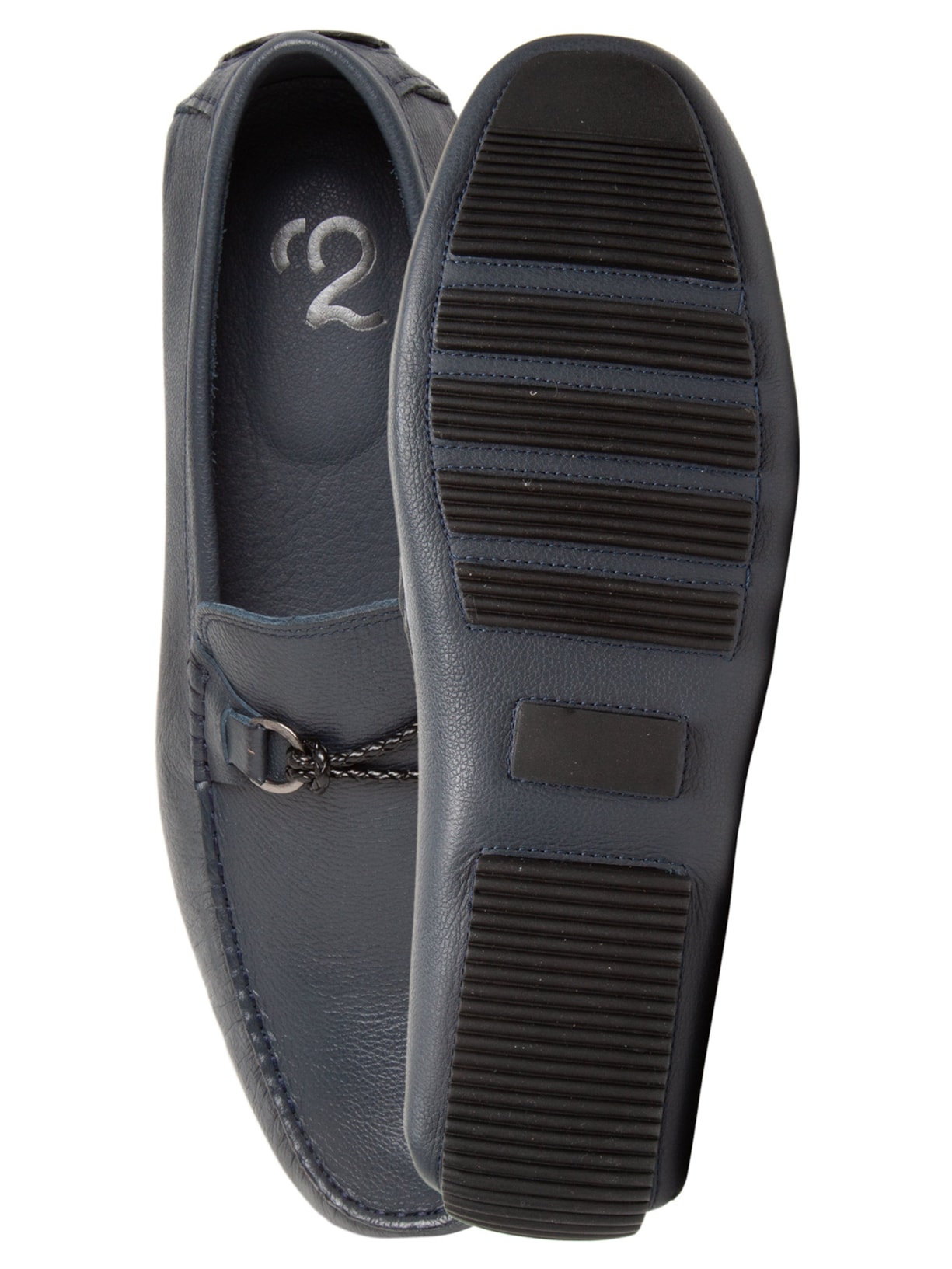Sapato Masculino Driver Penny Loafer Couro Azul '2 Essential