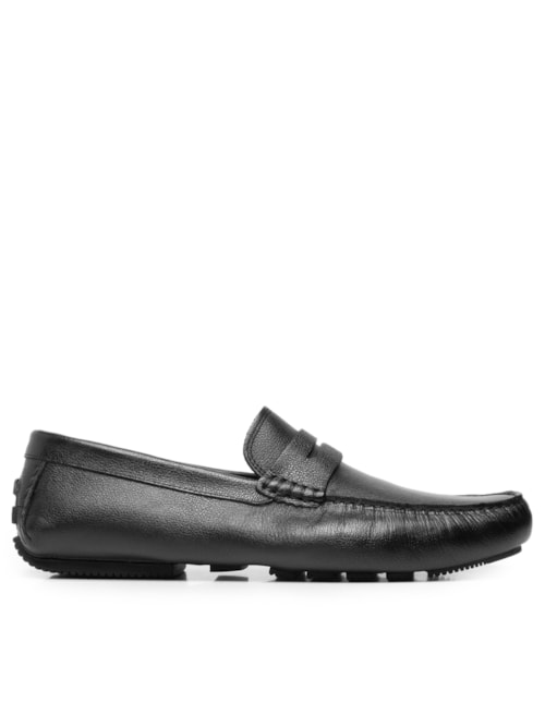 Sapato Masculino Driver Penny Loafer Couro Legítimo - Preto