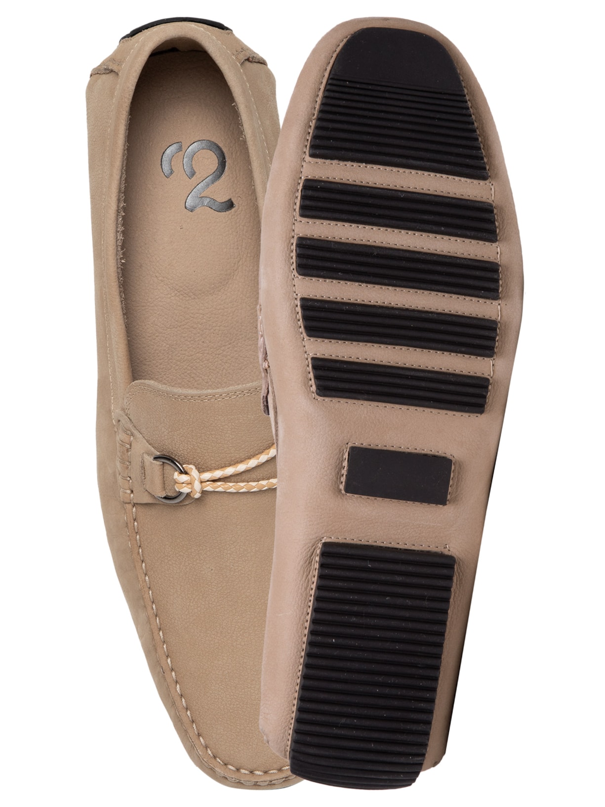 Sapato Masculino Driver Penny Loafer Suede Bege '2 Essential