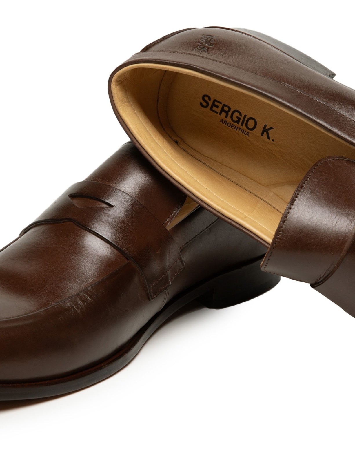 Sapato Masculino Gravata em Couro Marrom Sergio K