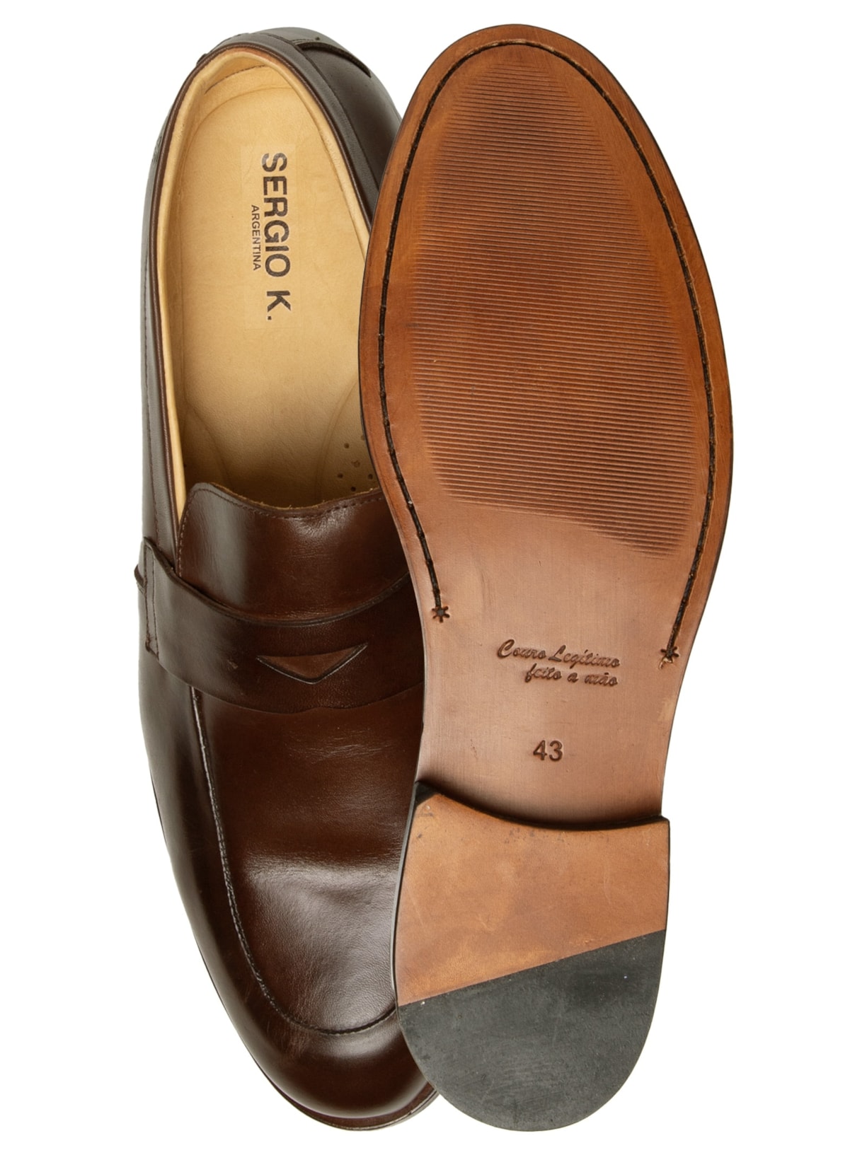 Sapato Masculino Gravata em Couro Marrom Sergio K