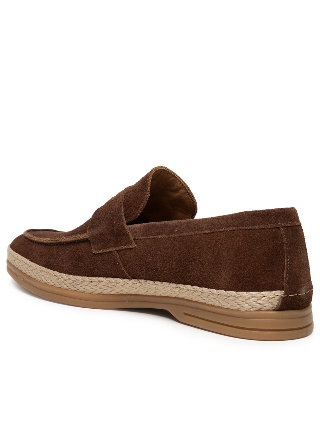 Sapato Masculino Loafer Couro Camurça Com Solado Tressê Marrom '2 Essential