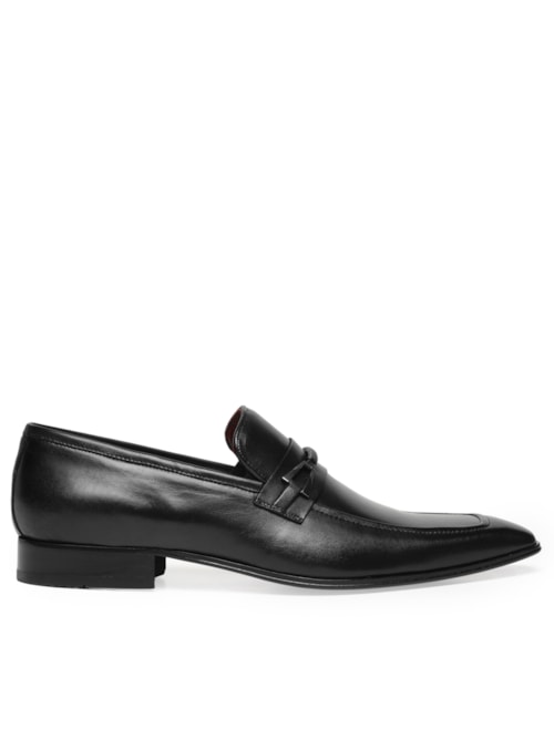 Sapato Masculino Loafer Couro - Preto