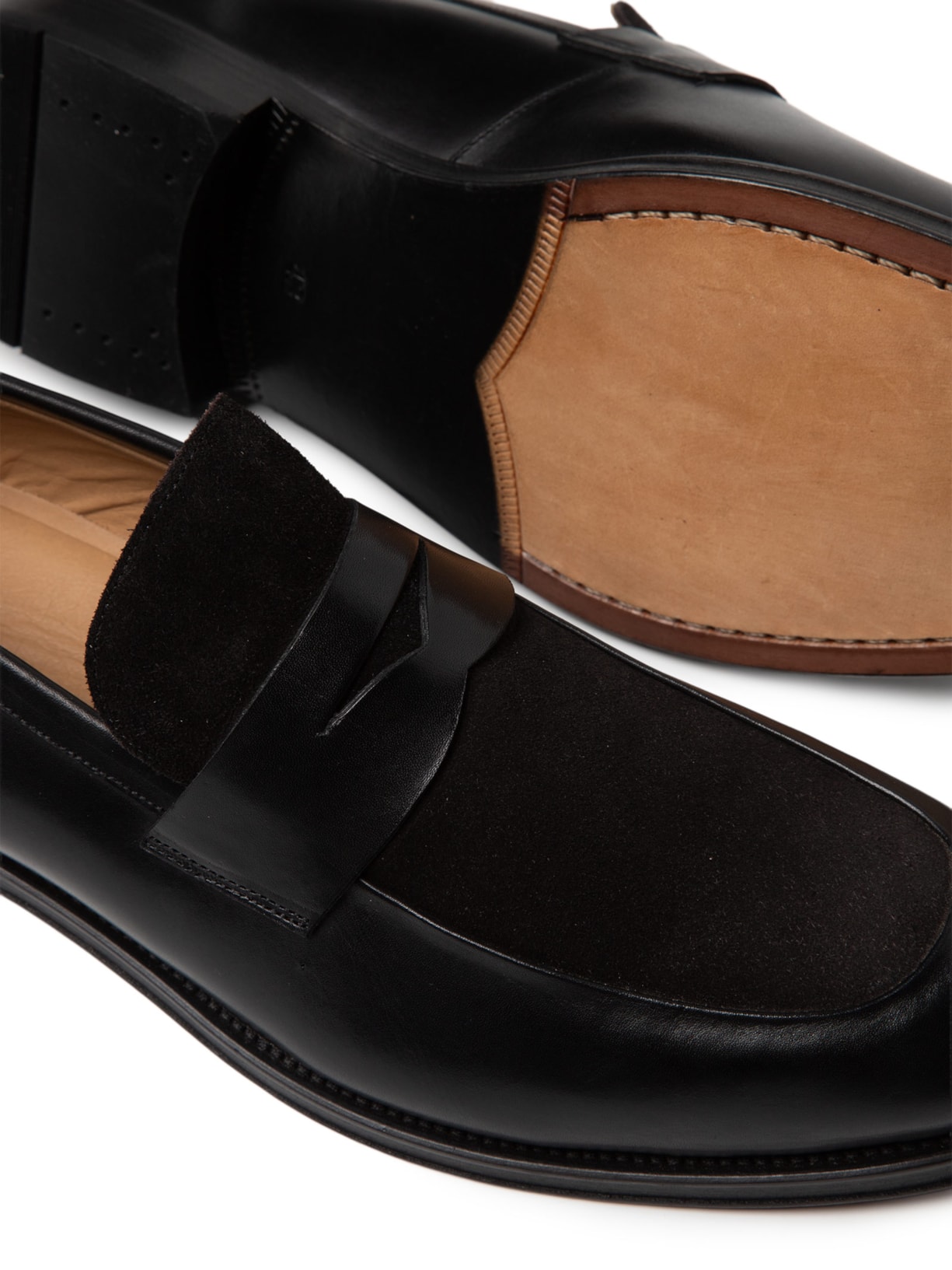 Sapato Masculino Loafer Em Camurça E Couro Legítimo Preto '2 Essential