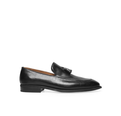 Sapato Masculino Loafer Em Couro Legítimo - Preto