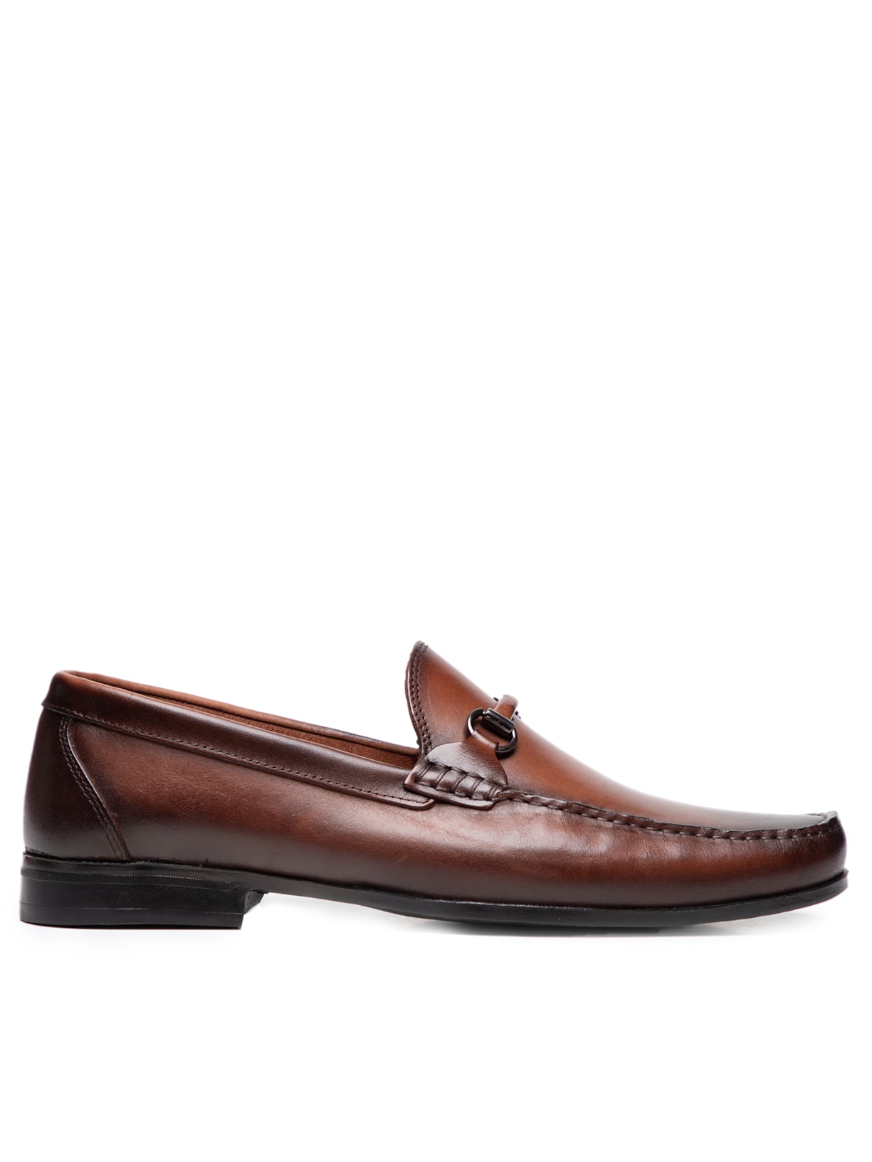 Sapato Masculino Loafer Em Couro - Marrom