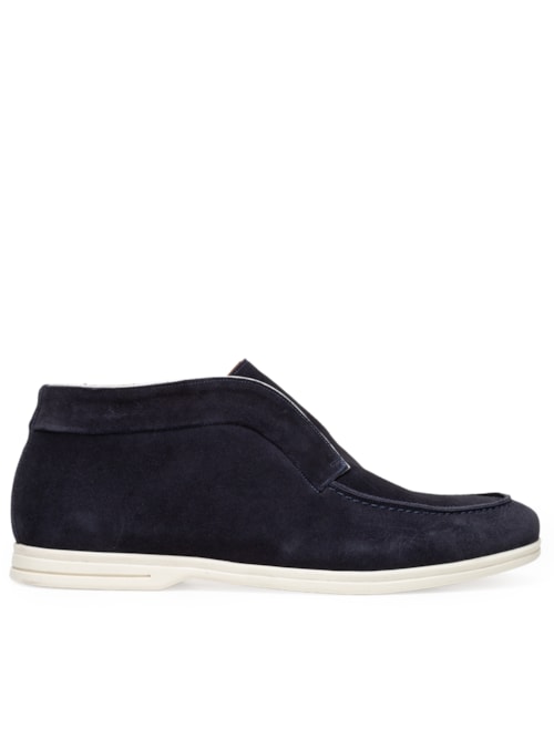 Sapato Masculino Loafer Walker Em Camurça - Azul