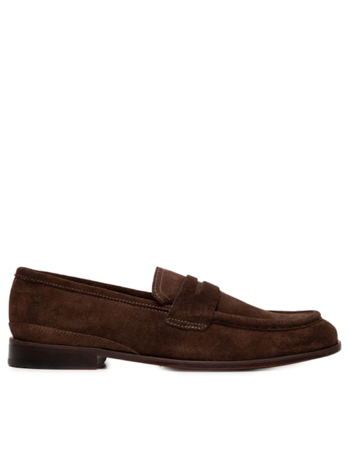 Sapato Masculino Mocassim Camurça Mônaco - Marrom