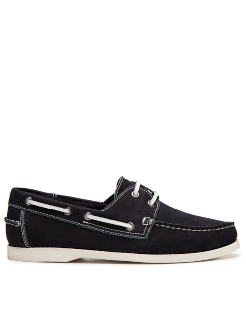 Sapato Masculino Mocassim Casual em Suede - Azul
