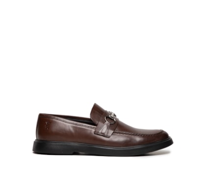 Sapato Masculino Mocassim Couro Bridão - Marrom