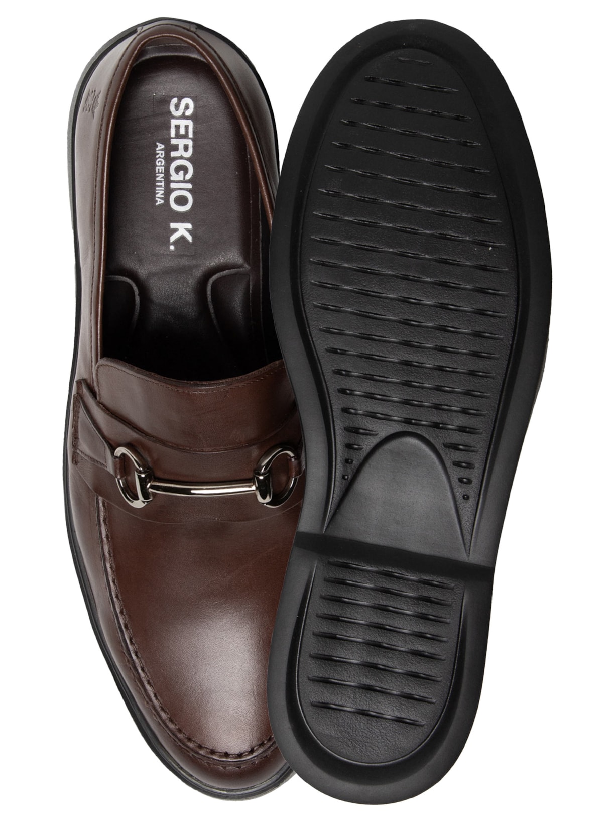 Sapato Masculino Mocassim Couro Bridão Marrom Sergio K