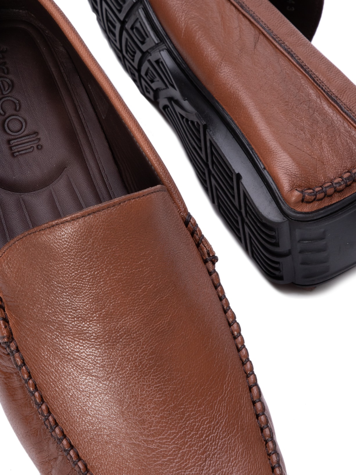 Sapato Masculino Mocassim Driver Liso Marrom Trecolli