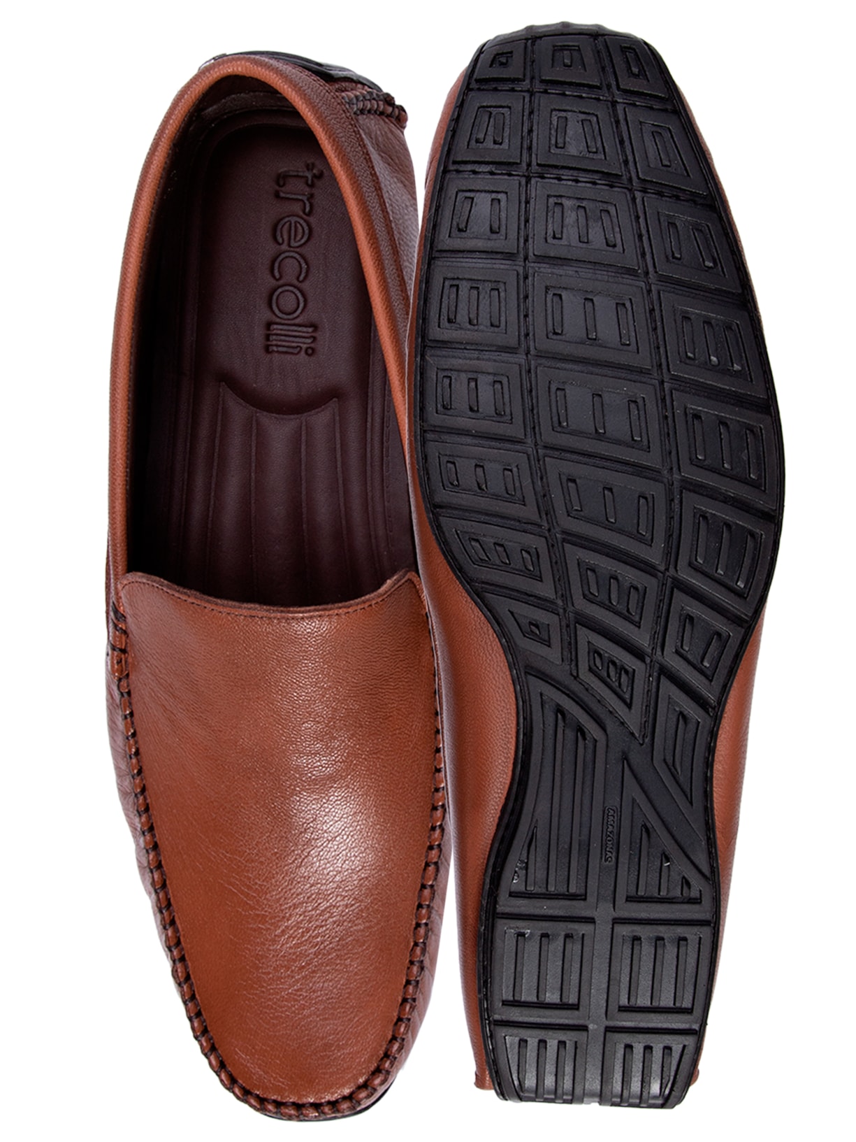 Sapato Masculino Mocassim Driver Liso Marrom Trecolli