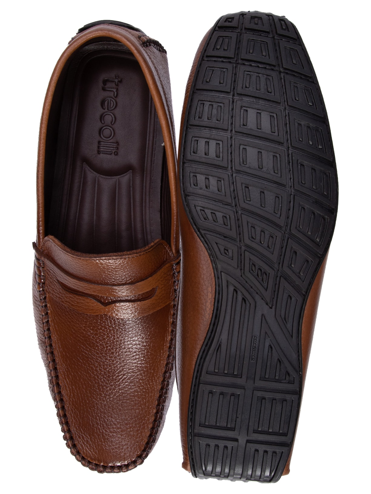 Sapato Masculino Mocassim Driver Penny Marrom Trecolli