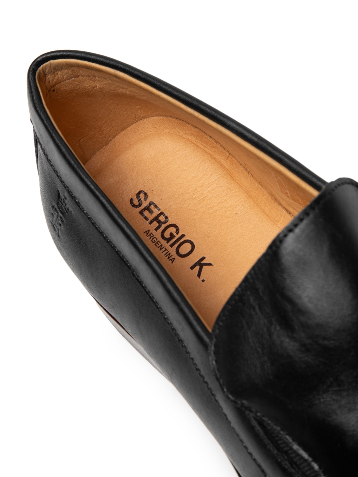 Sergio K Sapato Masculino Mocassim Em Couro Liso Preto